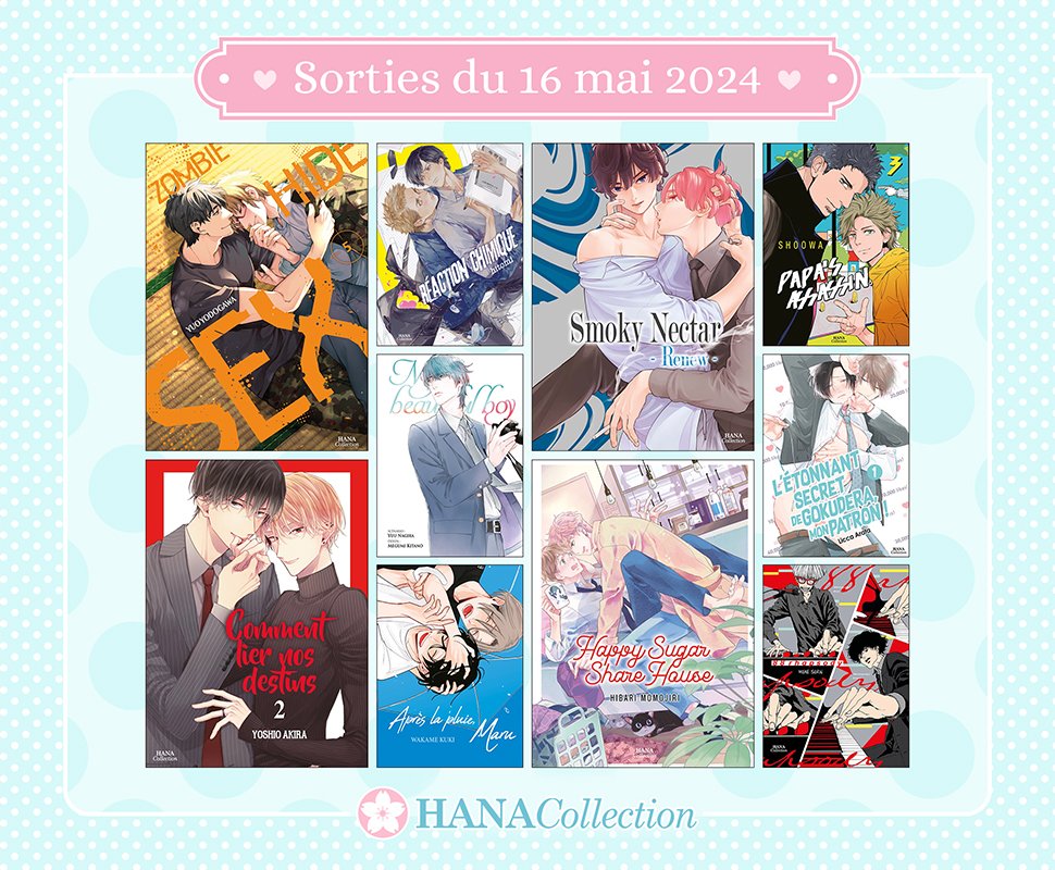 Sorties Mai : 10 nouveaux yaois Hana Collection disponibles