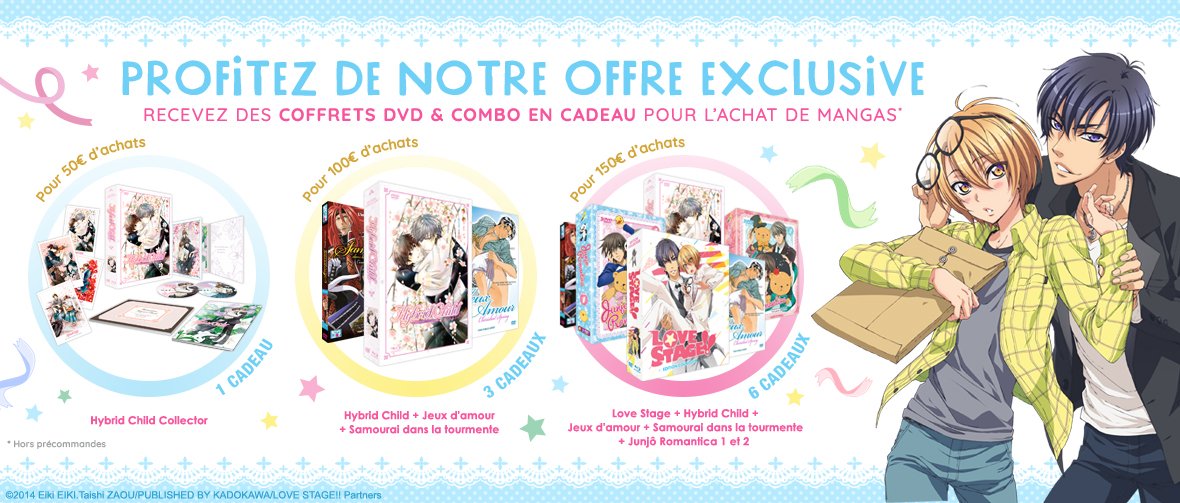 Offre : des coffrets offerts pour l'achats de mangas