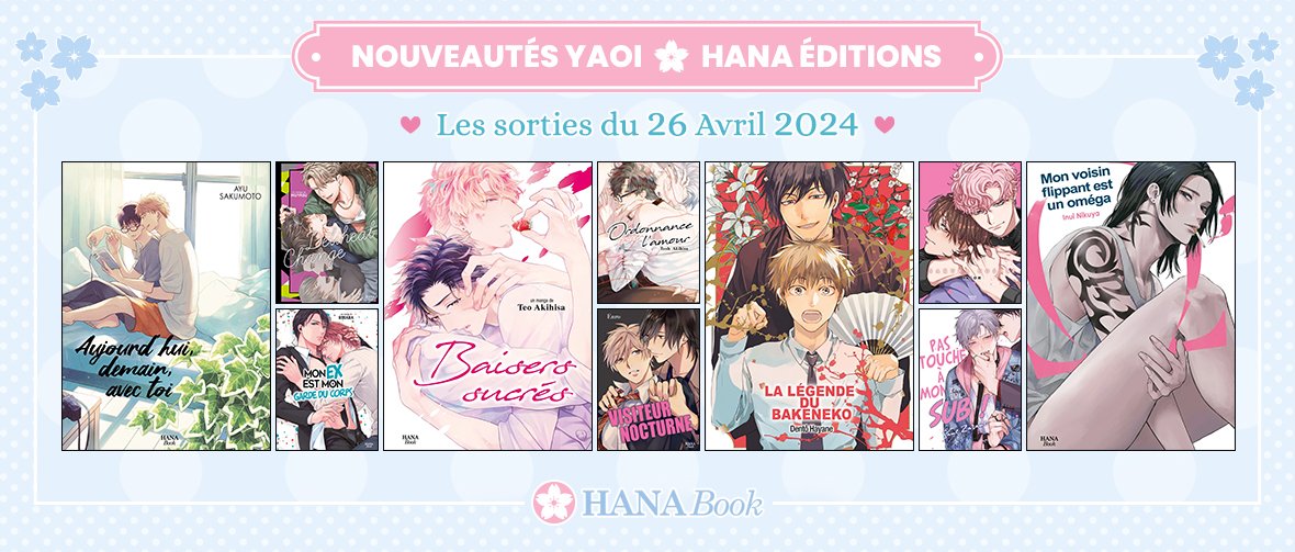 Sorties 26 Avril : 10 nouveaux yaoi Hana Book disponibles