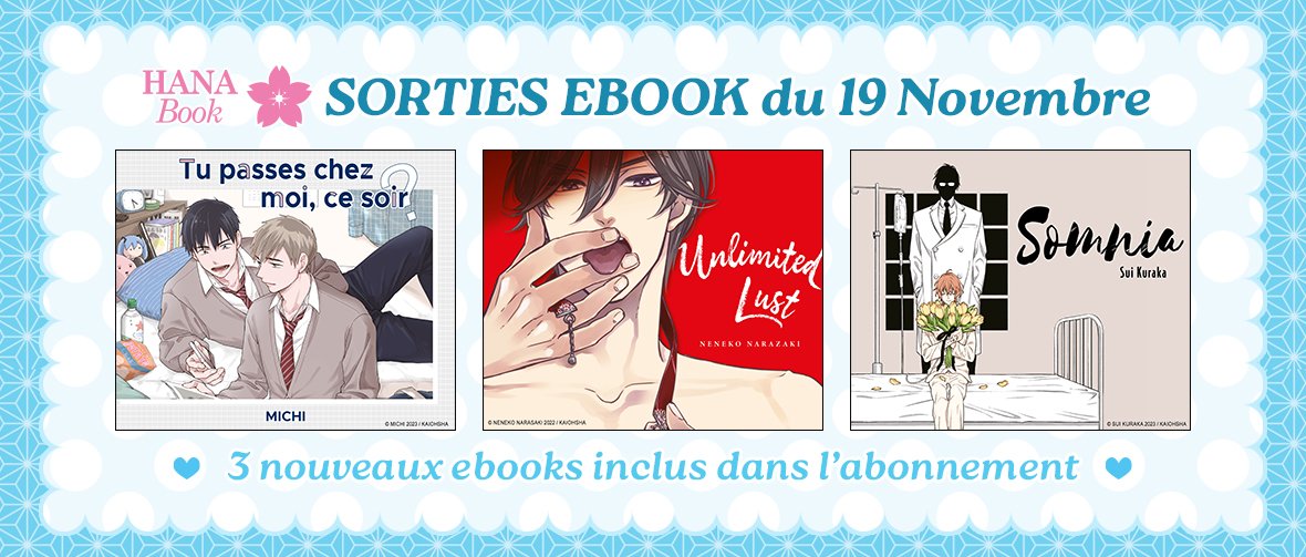 Hana Book : Sorties EBOOK du 19 Novembre