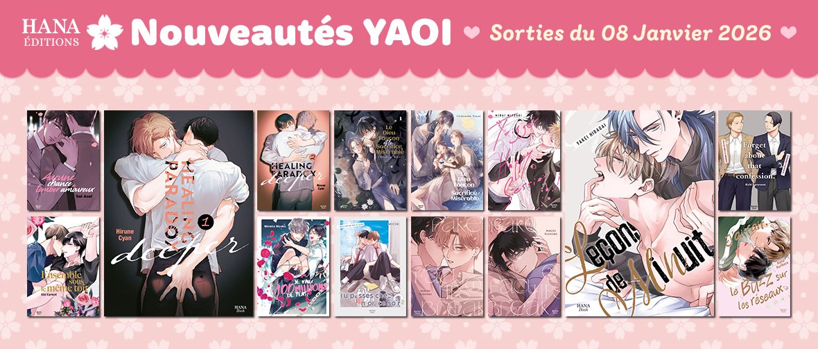 Sorties JANVIER : 14 nouveaux yaois Hana Book disponibles
