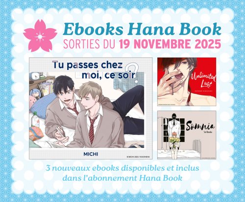 Hana Book : Sorties EBOOK du 19 Novembre