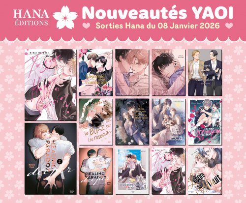 Sorties JANVIER : 14 nouveaux yaois Hana Book disponibles