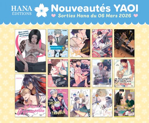 Sorties Hana 06 Mars : 14 nouveaux yaois disponibles