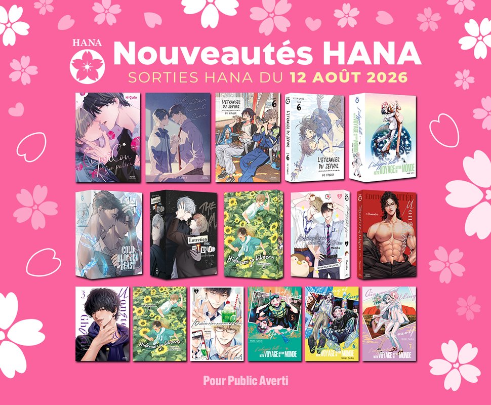 Sorties 12 Août : 16 nouveautés Hana disponibles