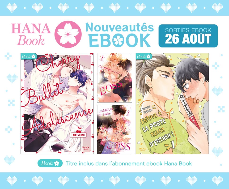 Nouveautés Ebook : 2 yaois et 2 Teen's love sur Hana Book