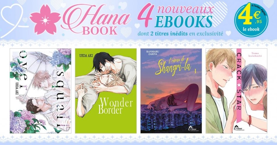 Hana Book : 4 nouveaux ebooks dont 2 titres inédits (Over Squall et Wonder Border)
